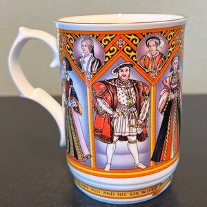 Vintage JAMES SADLER King Henry VIII And His Six Wives Fine Bone China Cup Mug